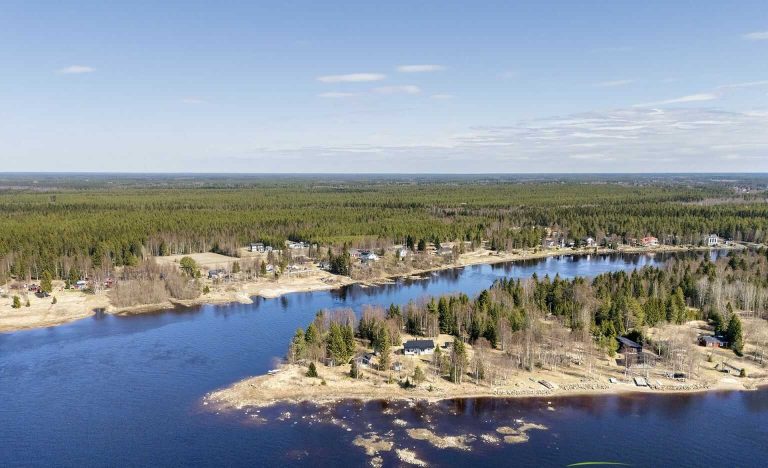 Aerial view of the accommodation site