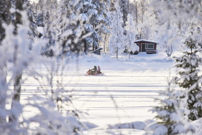 Snowmobile riding